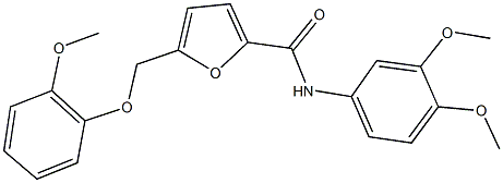 N-(3,4-dimethoxyphenyl)-5-[(2-methoxyphenoxy)methyl]-2-furamide Struktur