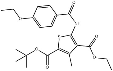 2-tert-butyl 4-ethyl 5-[(4-ethoxybenzoyl)amino]-3-methyl-2,4-thiophenedicarboxylate Struktur