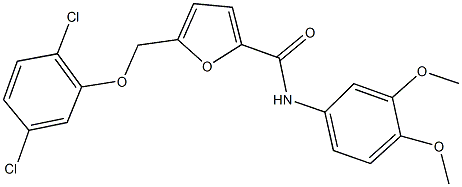 5-[(2,5-dichlorophenoxy)methyl]-N-(3,4-dimethoxyphenyl)-2-furamide Struktur