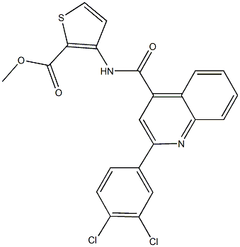 methyl 3-({[2-(3,4-dichlorophenyl)-4-quinolinyl]carbonyl}amino)-2-thiophenecarboxylate Struktur