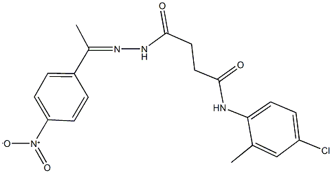 N-(4-chloro-2-methylphenyl)-4-[2-(1-{4-nitrophenyl}ethylidene)hydrazino]-4-oxobutanamide Struktur