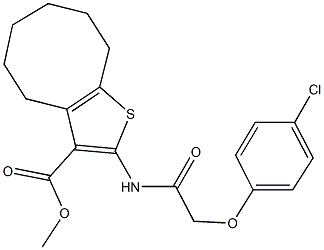 methyl 2-{[(4-chlorophenoxy)acetyl]amino}-4,5,6,7,8,9-hexahydrocycloocta[b]thiophene-3-carboxylate Struktur