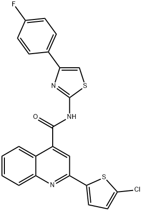 2-(5-chloro-2-thienyl)-N-[4-(4-fluorophenyl)-1,3-thiazol-2-yl]-4-quinolinecarboxamide Struktur