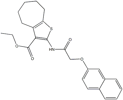 ethyl 2-{[(2-naphthyloxy)acetyl]amino}-5,6,7,8-tetrahydro-4H-cyclohepta[b]thiophene-3-carboxylate Struktur