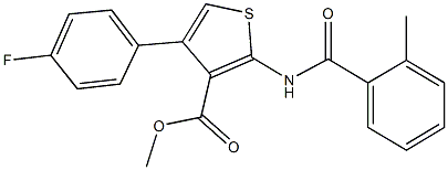 methyl 4-(4-fluorophenyl)-2-[(2-methylbenzoyl)amino]thiophene-3-carboxylate Struktur