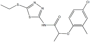 2-(4-chloro-2-methylphenoxy)-N-[5-(ethylsulfanyl)-1,3,4-thiadiazol-2-yl]propanamide Struktur