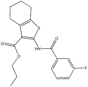 propyl 2-[(3-fluorobenzoyl)amino]-4,5,6,7-tetrahydro-1-benzothiophene-3-carboxylate Struktur