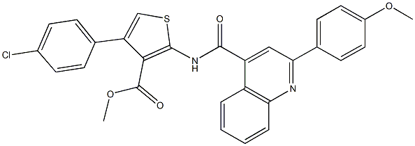 methyl 4-(4-chlorophenyl)-2-({[2-(4-methoxyphenyl)quinolin-4-yl]carbonyl}amino)thiophene-3-carboxylate Struktur