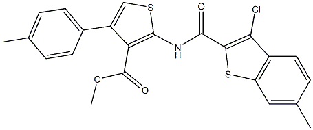 methyl 2-{[(3-chloro-6-methyl-1-benzothien-2-yl)carbonyl]amino}-4-(4-methylphenyl)thiophene-3-carboxylate Struktur