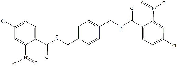 4-chloro-N-{4-[({4-chloro-2-nitrobenzoyl}amino)methyl]benzyl}-2-nitrobenzamide Struktur