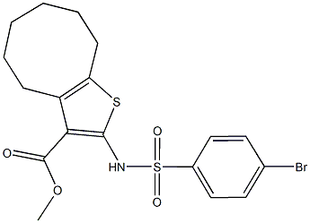 methyl 2-{[(4-bromophenyl)sulfonyl]amino}-4,5,6,7,8,9-hexahydrocycloocta[b]thiophene-3-carboxylate Struktur