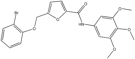 5-[(2-bromophenoxy)methyl]-N-(3,4,5-trimethoxyphenyl)-2-furamide Struktur