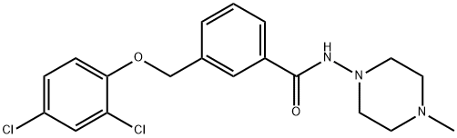 3-[(2,4-dichlorophenoxy)methyl]-N-(4-methylpiperazin-1-yl)benzamide Struktur