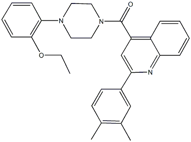 2-(4-{[2-(3,4-dimethylphenyl)-4-quinolinyl]carbonyl}-1-piperazinyl)phenyl ethyl ether Struktur