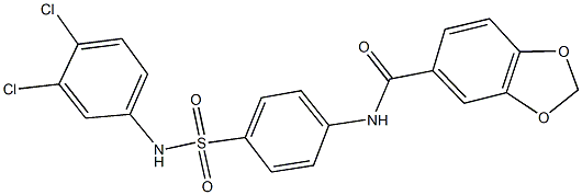 N-{4-[(3,4-dichloroanilino)sulfonyl]phenyl}-1,3-benzodioxole-5-carboxamide Struktur