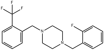 1-(2-fluorobenzyl)-4-[2-(trifluoromethyl)benzyl]piperazine Struktur