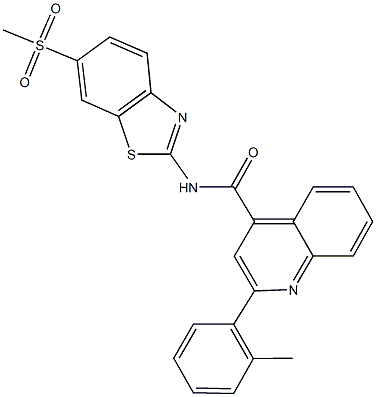 2-(2-methylphenyl)-N-[6-(methylsulfonyl)-1,3-benzothiazol-2-yl]-4-quinolinecarboxamide Struktur