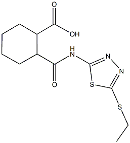 2-({[5-(ethylsulfanyl)-1,3,4-thiadiazol-2-yl]amino}carbonyl)cyclohexanecarboxylic acid Struktur