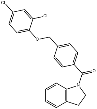 1-{4-[(2,4-dichlorophenoxy)methyl]benzoyl}indoline Struktur