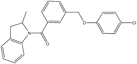 1-{3-[(4-chlorophenoxy)methyl]benzoyl}-2-methylindoline Struktur