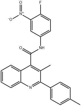 N-{4-fluoro-3-nitrophenyl}-3-methyl-2-(4-methylphenyl)-4-quinolinecarboxamide Struktur