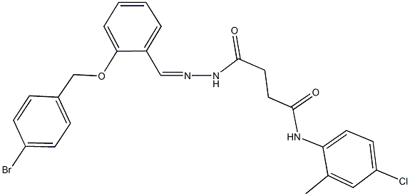 4-(2-{2-[(4-bromobenzyl)oxy]benzylidene}hydrazino)-N-(4-chloro-2-methylphenyl)-4-oxobutanamide Struktur