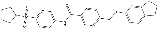 4-[(2,3-dihydro-1H-inden-5-yloxy)methyl]-N-[4-(1-pyrrolidinylsulfonyl)phenyl]benzamide Struktur