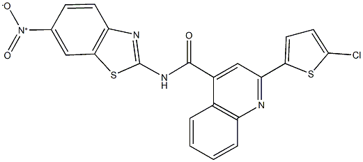 2-(5-chloro-2-thienyl)-N-{6-nitro-1,3-benzothiazol-2-yl}-4-quinolinecarboxamide Struktur