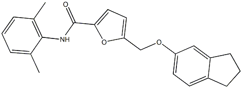 5-[(2,3-dihydro-1H-inden-5-yloxy)methyl]-N-(2,6-dimethylphenyl)-2-furamide Struktur