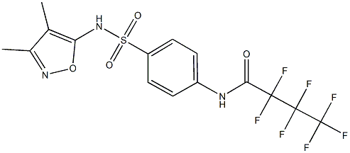 N-(4-{[(3,4-dimethyl-5-isoxazolyl)amino]sulfonyl}phenyl)-2,2,3,3,4,4,4-heptafluorobutanamide Struktur