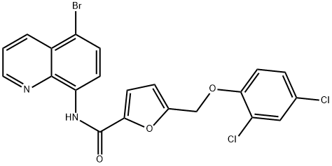 N-(5-bromo-8-quinolinyl)-5-[(2,4-dichlorophenoxy)methyl]-2-furamide Struktur