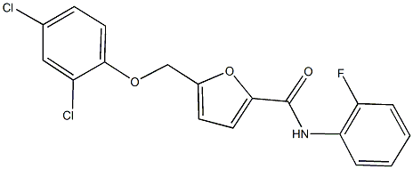 5-[(2,4-dichlorophenoxy)methyl]-N-(2-fluorophenyl)-2-furamide Struktur