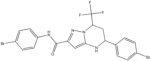 N,5-bis(4-bromophenyl)-7-(trifluoromethyl)-4,5,6,7-tetrahydropyrazolo[1,5-a]pyrimidine-2-carboxamide Struktur