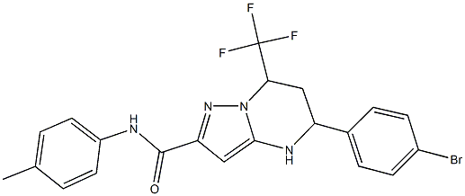 5-(4-bromophenyl)-N-(4-methylphenyl)-7-(trifluoromethyl)-4,5,6,7-tetrahydropyrazolo[1,5-a]pyrimidine-2-carboxamide Struktur