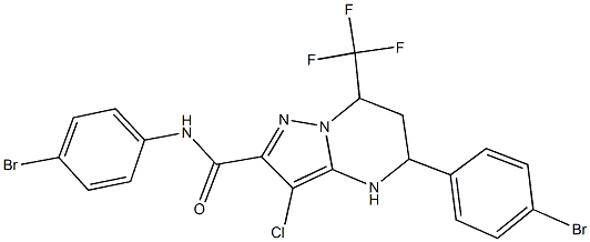 N,5-bis(4-bromophenyl)-3-chloro-7-(trifluoromethyl)-4,5,6,7-tetrahydropyrazolo[1,5-a]pyrimidine-2-carboxamide Struktur