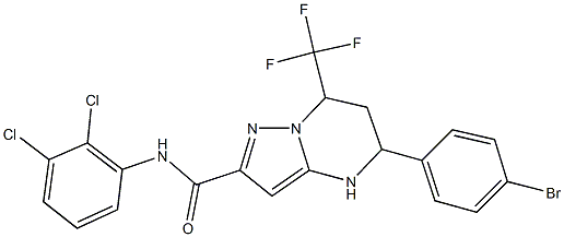 5-(4-bromophenyl)-N-(2,3-dichlorophenyl)-7-(trifluoromethyl)-4,5,6,7-tetrahydropyrazolo[1,5-a]pyrimidine-2-carboxamide Struktur