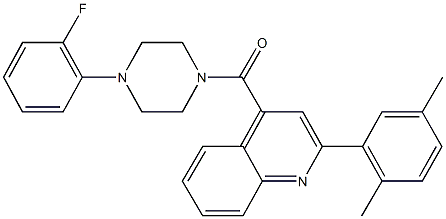 2-(2,5-dimethylphenyl)-4-{[4-(2-fluorophenyl)-1-piperazinyl]carbonyl}quinoline Struktur