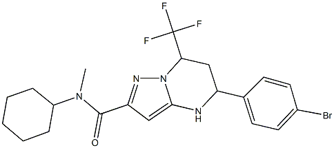 5-(4-bromophenyl)-N-cyclohexyl-N-methyl-7-(trifluoromethyl)-4,5,6,7-tetrahydropyrazolo[1,5-a]pyrimidine-2-carboxamide Struktur