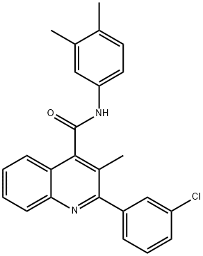 2-(3-chlorophenyl)-N-(3,4-dimethylphenyl)-3-methyl-4-quinolinecarboxamide Struktur