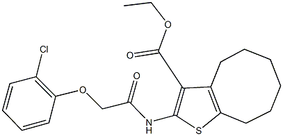 ethyl 2-{[(2-chlorophenoxy)acetyl]amino}-4,5,6,7,8,9-hexahydrocycloocta[b]thiophene-3-carboxylate Struktur