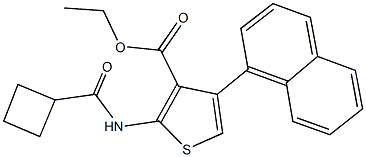 ethyl 2-[(cyclobutylcarbonyl)amino]-4-(1-naphthyl)thiophene-3-carboxylate Struktur