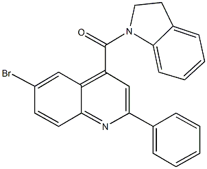 6-bromo-4-(2,3-dihydro-1H-indol-1-ylcarbonyl)-2-phenylquinoline Struktur