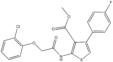 methyl 2-{[(2-chlorophenoxy)acetyl]amino}-4-(4-fluorophenyl)-3-thiophenecarboxylate Struktur