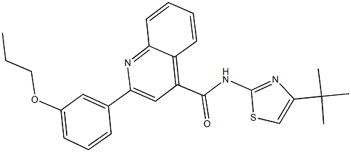 N-(4-tert-butyl-1,3-thiazol-2-yl)-2-(3-propoxyphenyl)-4-quinolinecarboxamide Struktur