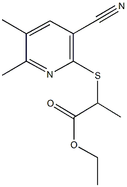 ethyl 2-[(3-cyano-5,6-dimethyl-2-pyridinyl)sulfanyl]propanoate Struktur