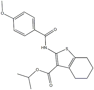 isopropyl 2-[(4-methoxybenzoyl)amino]-4,5,6,7-tetrahydro-1-benzothiophene-3-carboxylate Struktur