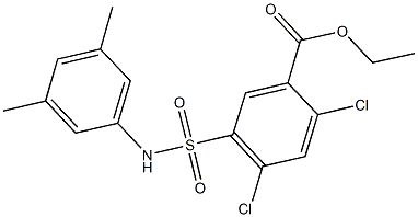 ethyl 2,4-dichloro-5-[(3,5-dimethylanilino)sulfonyl]benzoate Struktur