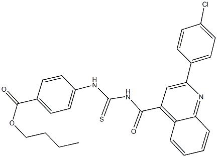 butyl 4-{[({[2-(4-chlorophenyl)-4-quinolinyl]carbonyl}amino)carbothioyl]amino}benzoate Struktur