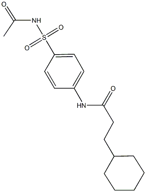 N-{4-[(acetylamino)sulfonyl]phenyl}-3-cyclohexylpropanamide Struktur