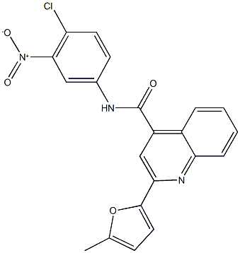 N-{4-chloro-3-nitrophenyl}-2-(5-methyl-2-furyl)-4-quinolinecarboxamide Struktur